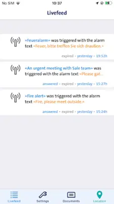 eAlarm crisis android App screenshot 2